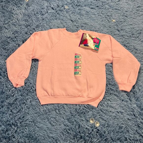 VINTAGE Pink Crewneck Sweater Size Medium Youth Hanes Her Way Classic Outdoor - Picture 1 of 12